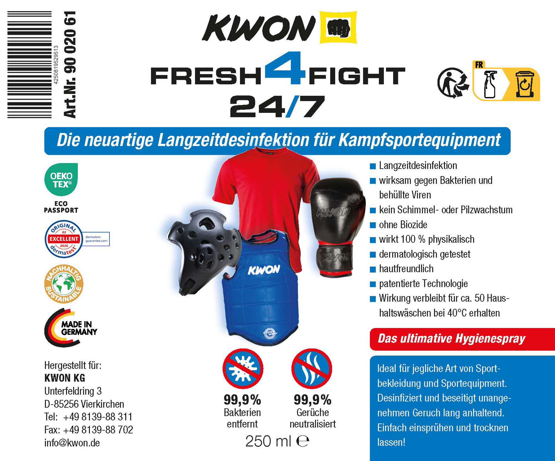 Langzeitdesinfektionsmittel Fresh4Fight 250 ml