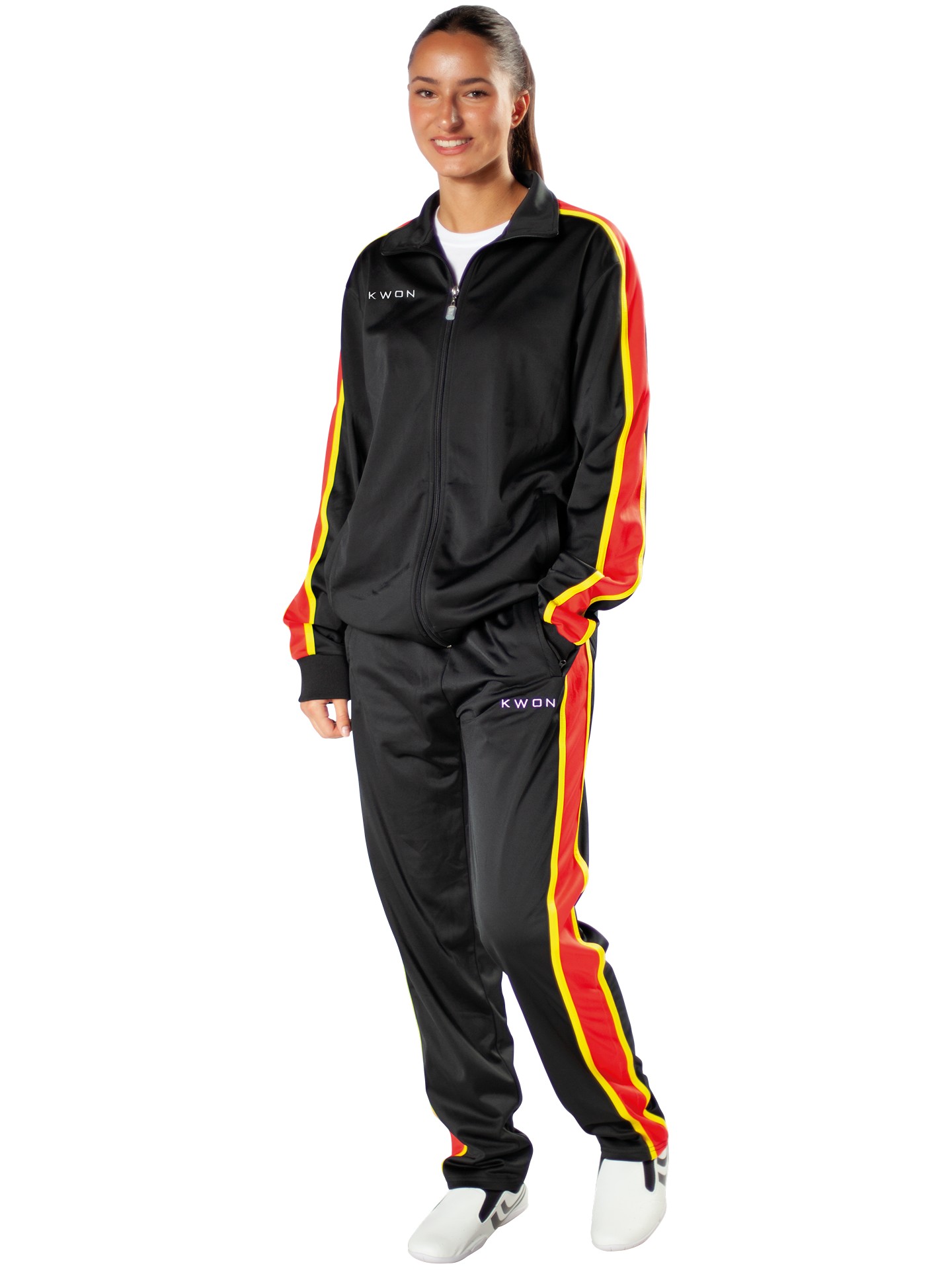 Trainingsanzug Active schwarz/rot/gold