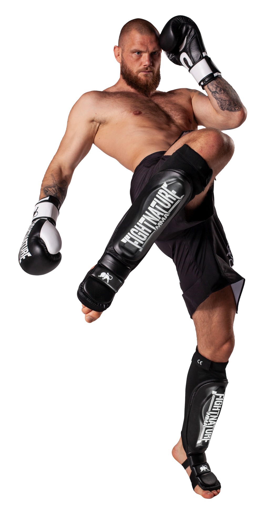 FIGHTNATURE Schienbein- und Spannschutz Leder MMA