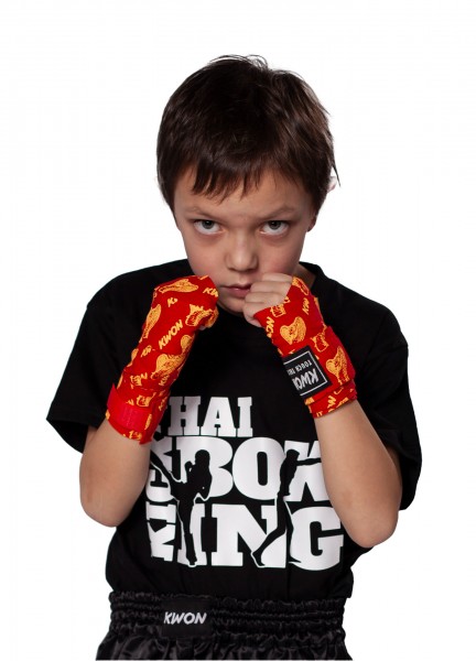 Kids Boxing Bandage Cobra non-elastic 1,5m, red