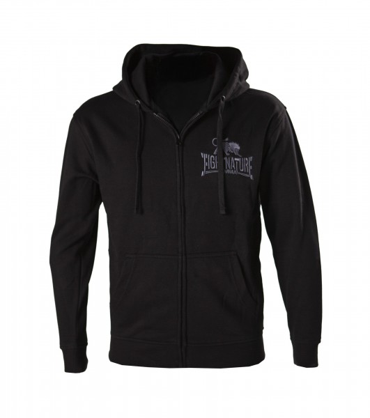FIGHTNATURE Zip Hoody / Zipper black with logo
