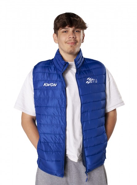 Steppweste blau mit Stick BTU