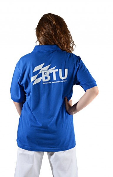 Polo Shirt blue with print BTU